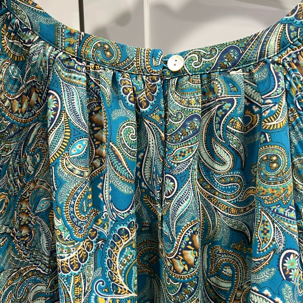 Beautiful✨ J. Jill Paisley Print Women's Top - Blue and Green 2x - Picture 5 of 5